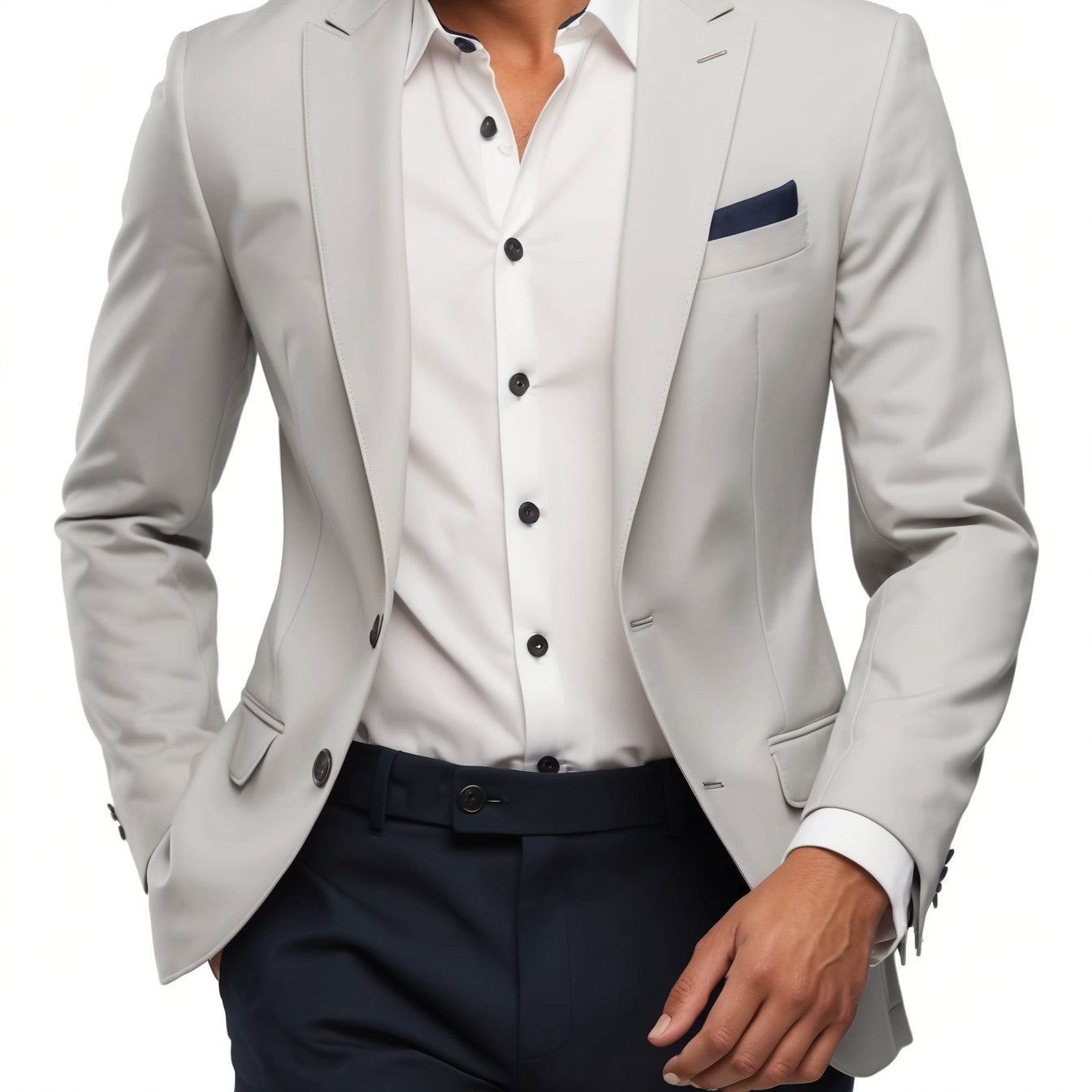 Men’s Four Seasons Casual Blazer – Slim Fit Solid Color Suit Jacket