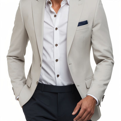 Men’s Four Seasons Casual Blazer – Slim Fit Solid Color Suit Jacket