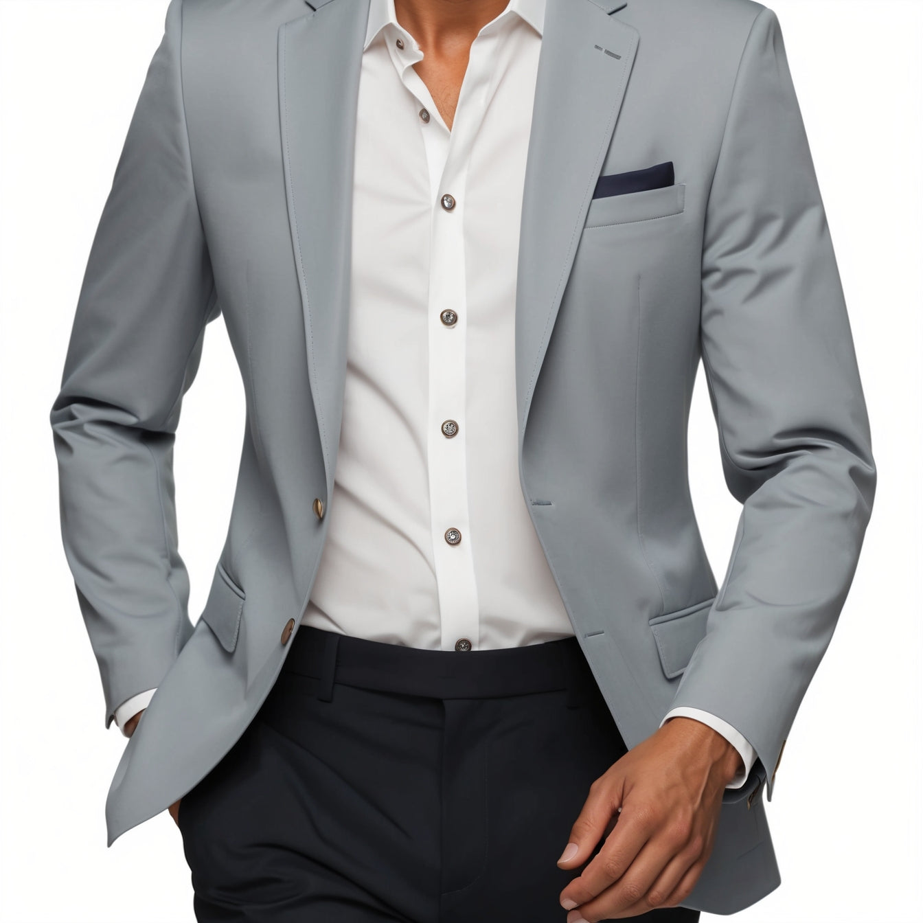 Men’s Four Seasons Casual Blazer – Slim Fit Solid Color Suit Jacket