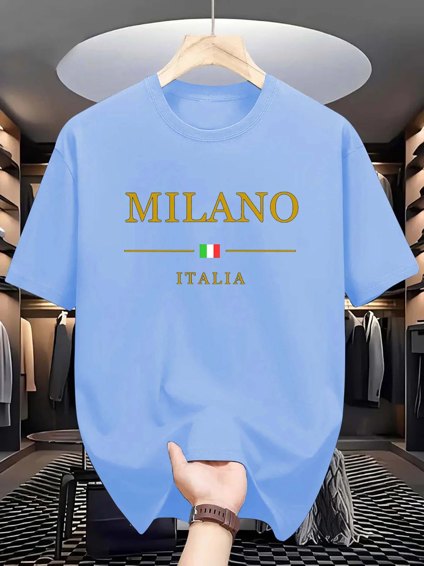 Men's 100% Cotton MILANO ITALIA Graphic T-Shirt