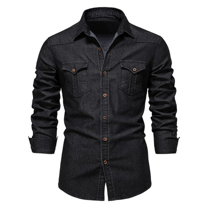 Kings & Men – “UrbanFlex Denim Shirt” – Premium Slim Fit