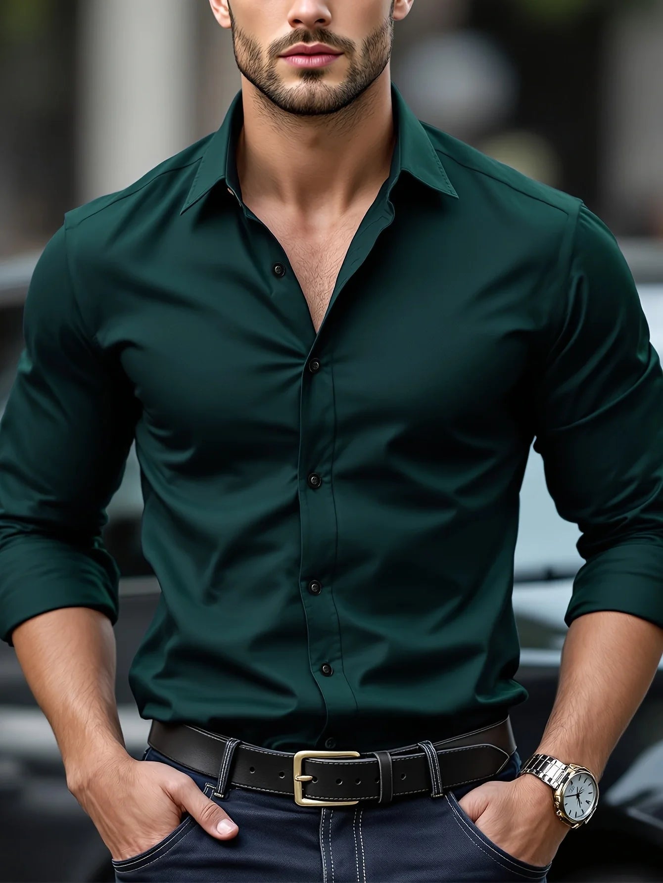 Kings & Men “Elite Stretch” Shirt — Refined Comfort, Modern Edge