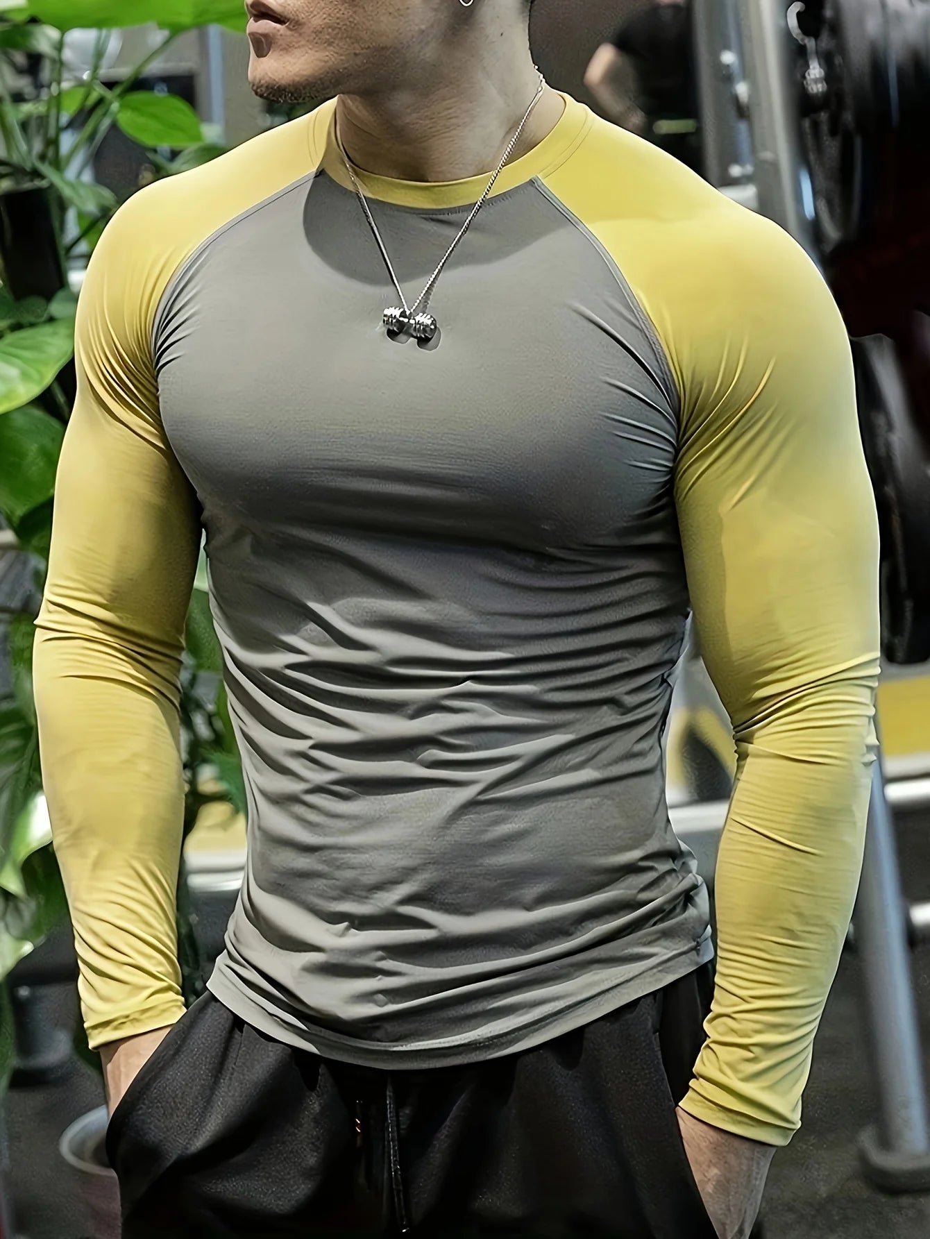 Men's quick drying soccer and basketball tight fitting top, high elasticity cycling compression training suit