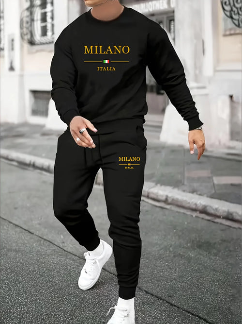 Men's Autumn &amp; Winter MILANO ITALIA Warm Fleece Tracksuit
