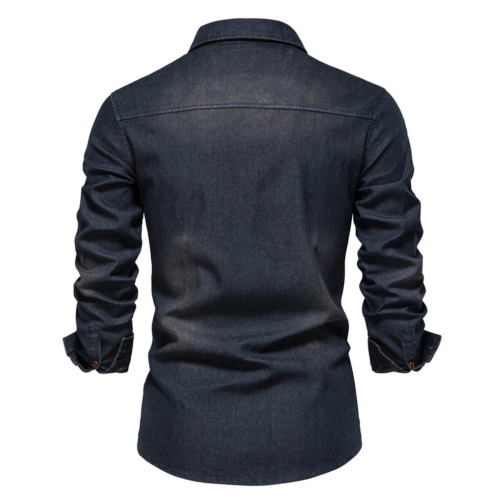 Kings & Men – “UrbanFlex Denim Shirt” – Premium Slim Fit