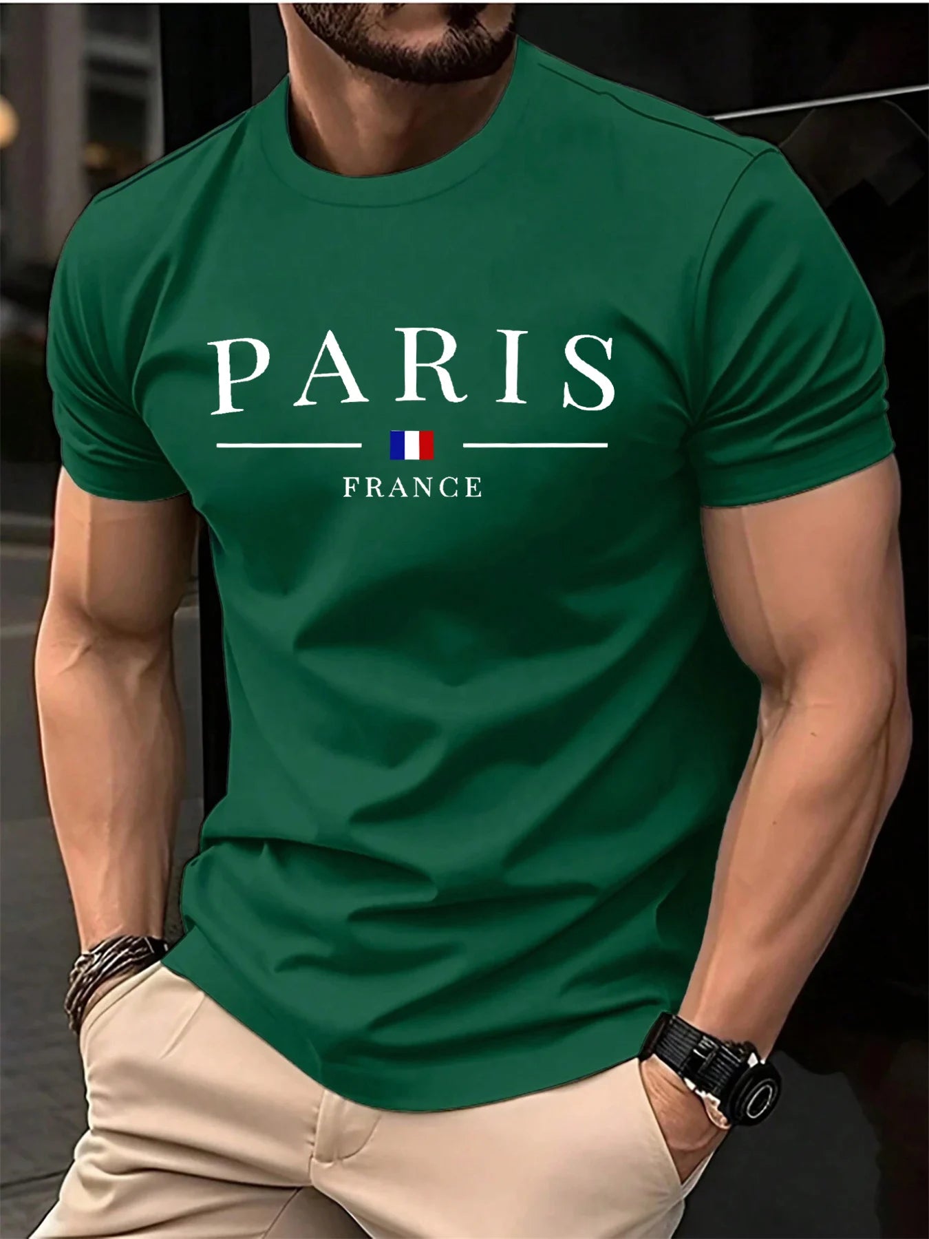 Men’s Pure Cotton Paris Print T-Shirt