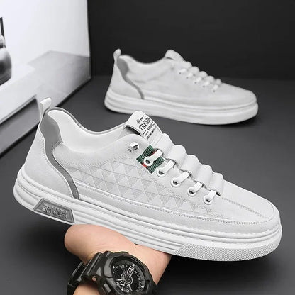 White Leather Casual Shoes