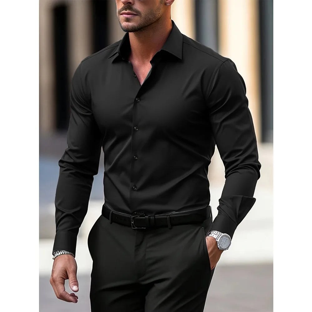 Kings & Men “Elite Stretch” Shirt — Refined Comfort, Modern Edge