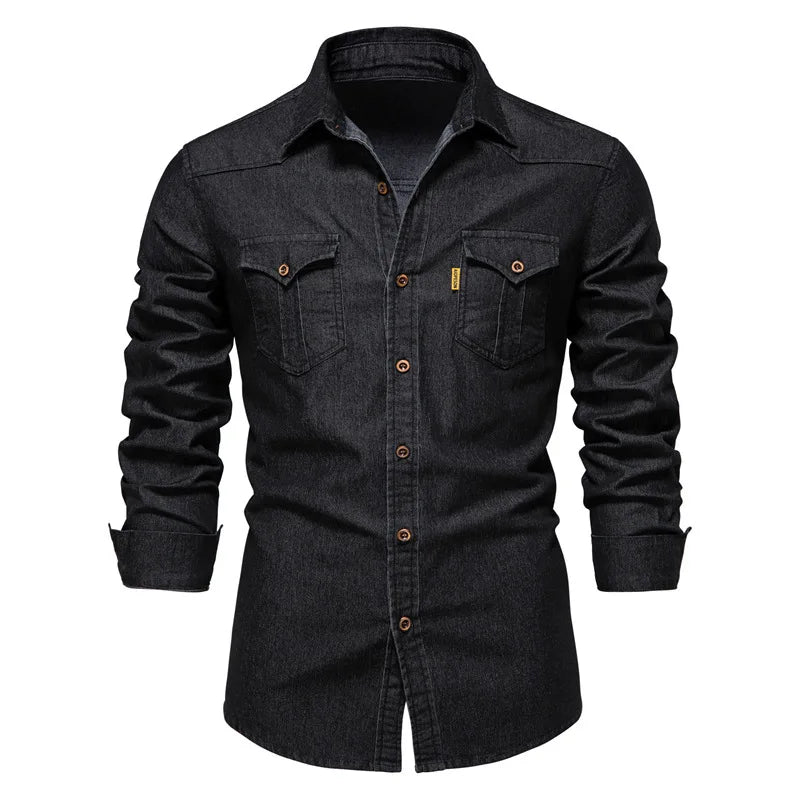 Kings & Men – “UrbanFlex Denim Shirt” – Premium Slim Fit