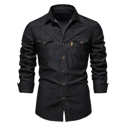 Kings & Men – “UrbanFlex Denim Shirt” – Premium Slim Fit