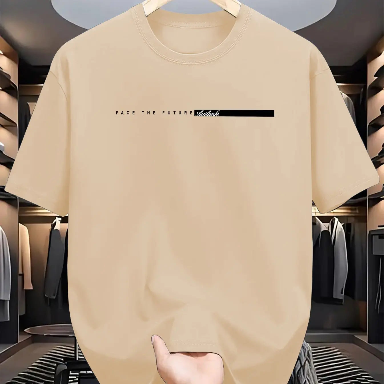 Men’s 100% Cotton High Street Letter Print T-Shirt – Unisex Casual Fit