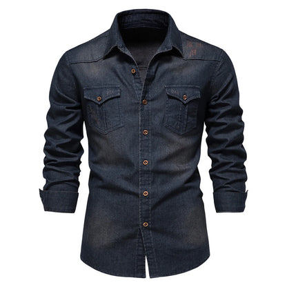 Kings & Men – “UrbanFlex Denim Shirt” – Premium Slim Fit