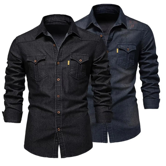 Kings & Men – “UrbanFlex Denim Shirt” – Premium Slim Fit