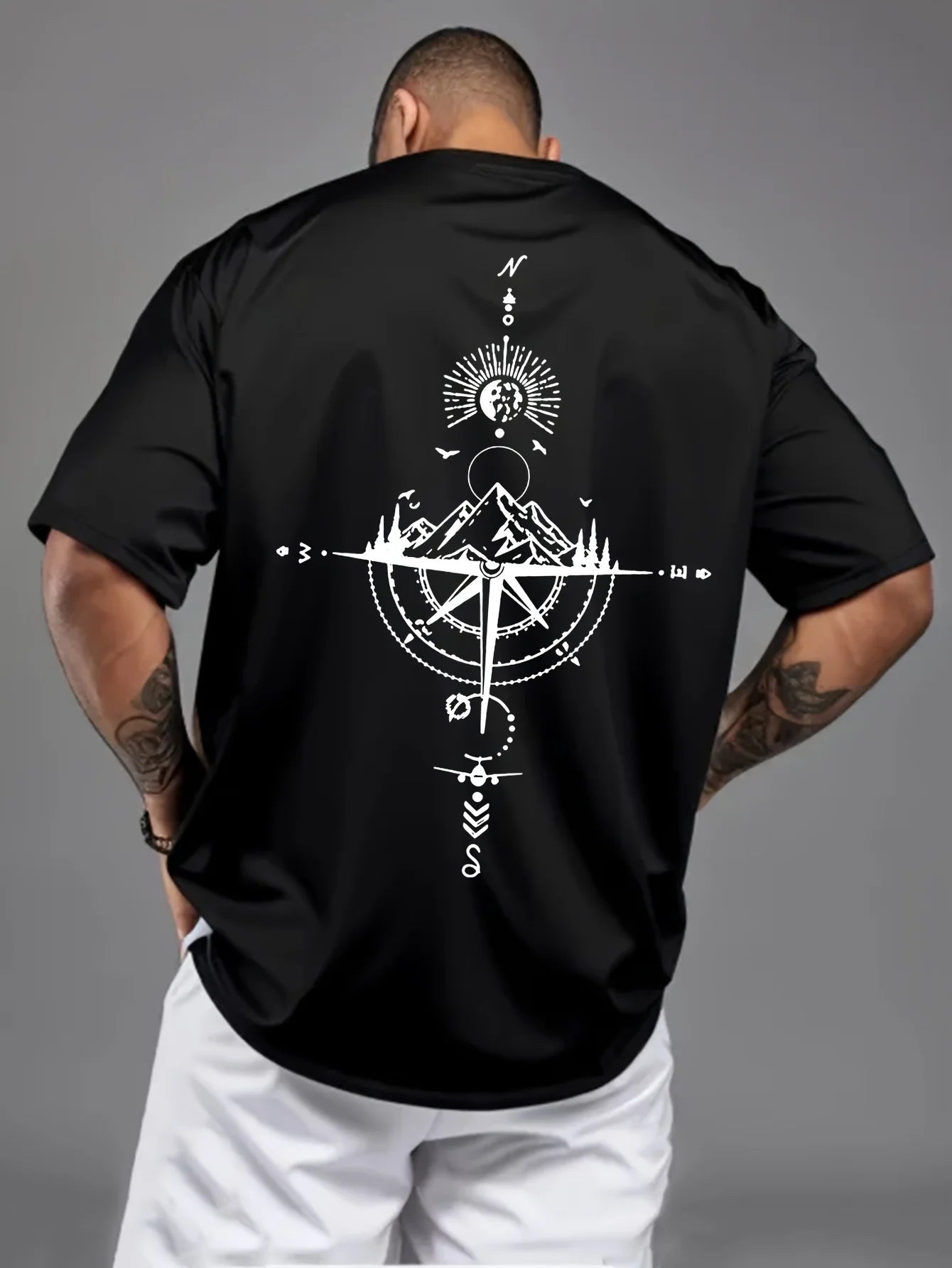 Kings & Men – Retro Compass Oversized Cotton Tee