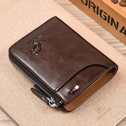 Men's Luxury PU Leather Wallet – RFID Protection, Compact & Stylish