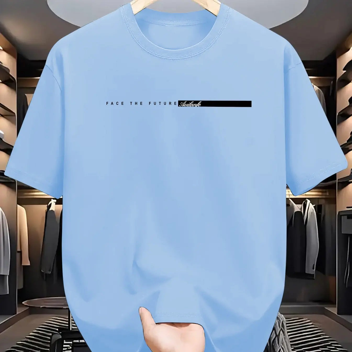 Men’s 100% Cotton High Street Letter Print T-Shirt – Unisex Casual Fit