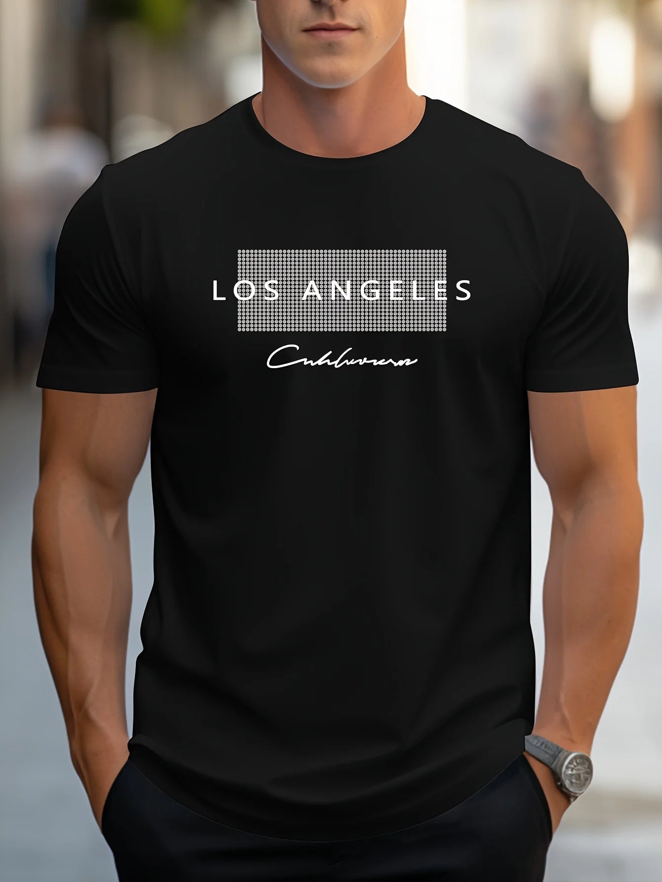 Men's 100% Cotton Los Angeles Graphic T-Shirt