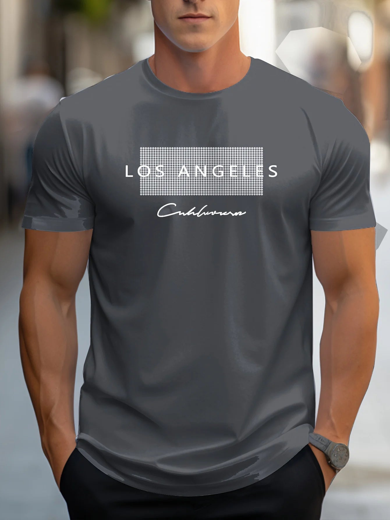Men's 100% Cotton Los Angeles Graphic T-Shirt