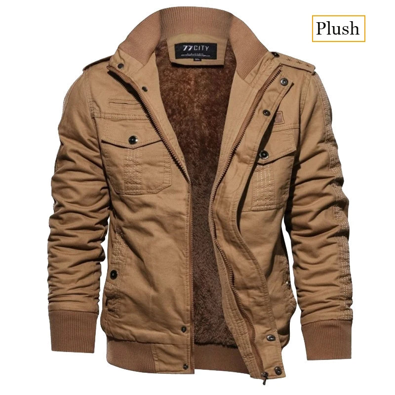 Men’s Fleece Tactical Jacket – Windproof Business Casual