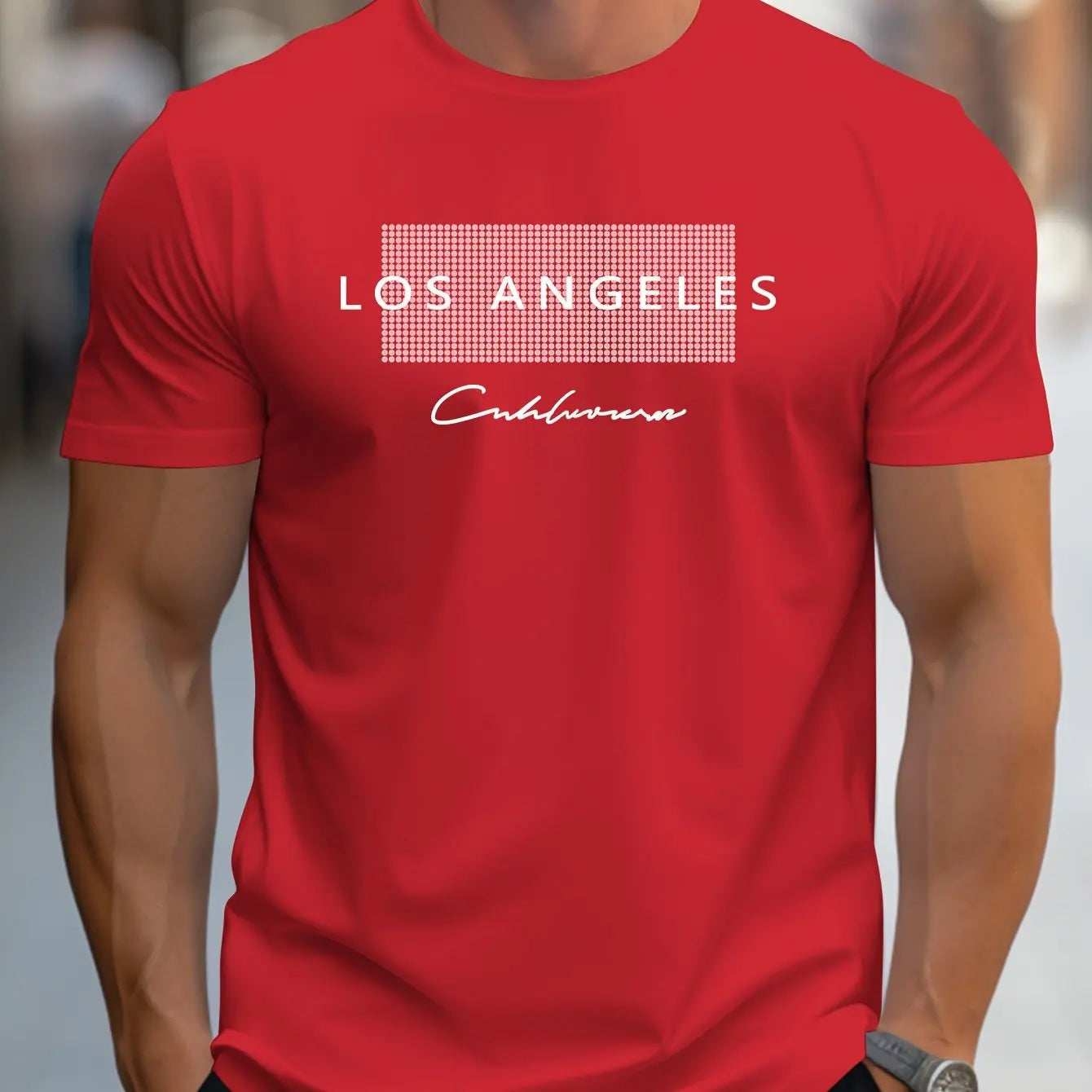 Men's 100% Cotton Los Angeles Graphic T-Shirt