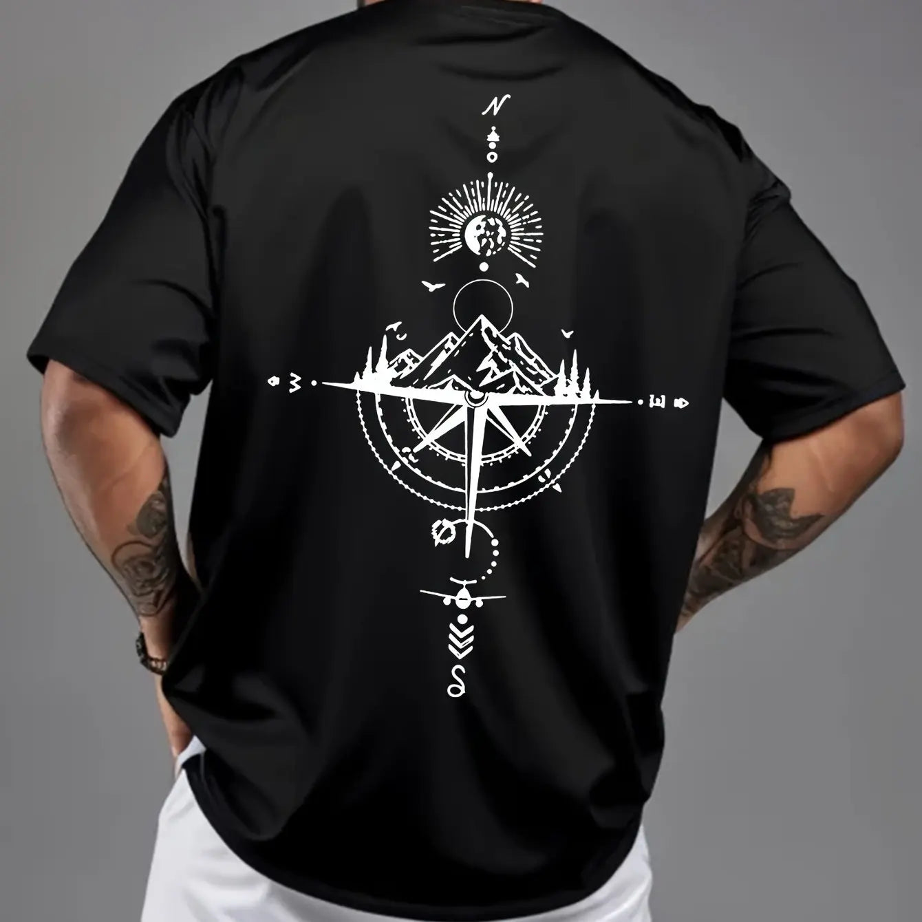 Kings & Men – Retro Compass Oversized Cotton Tee
