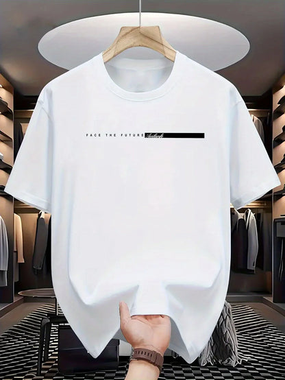 Men’s 100% Cotton High Street Letter Print T-Shirt – Unisex Casual Fit