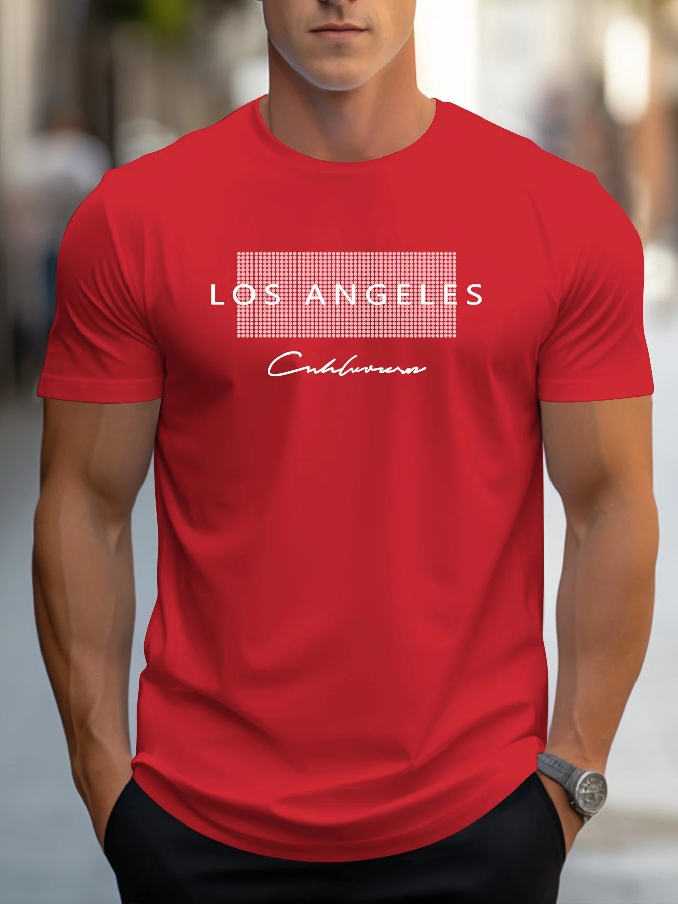 Men's 100% Cotton Los Angeles Graphic T-Shirt