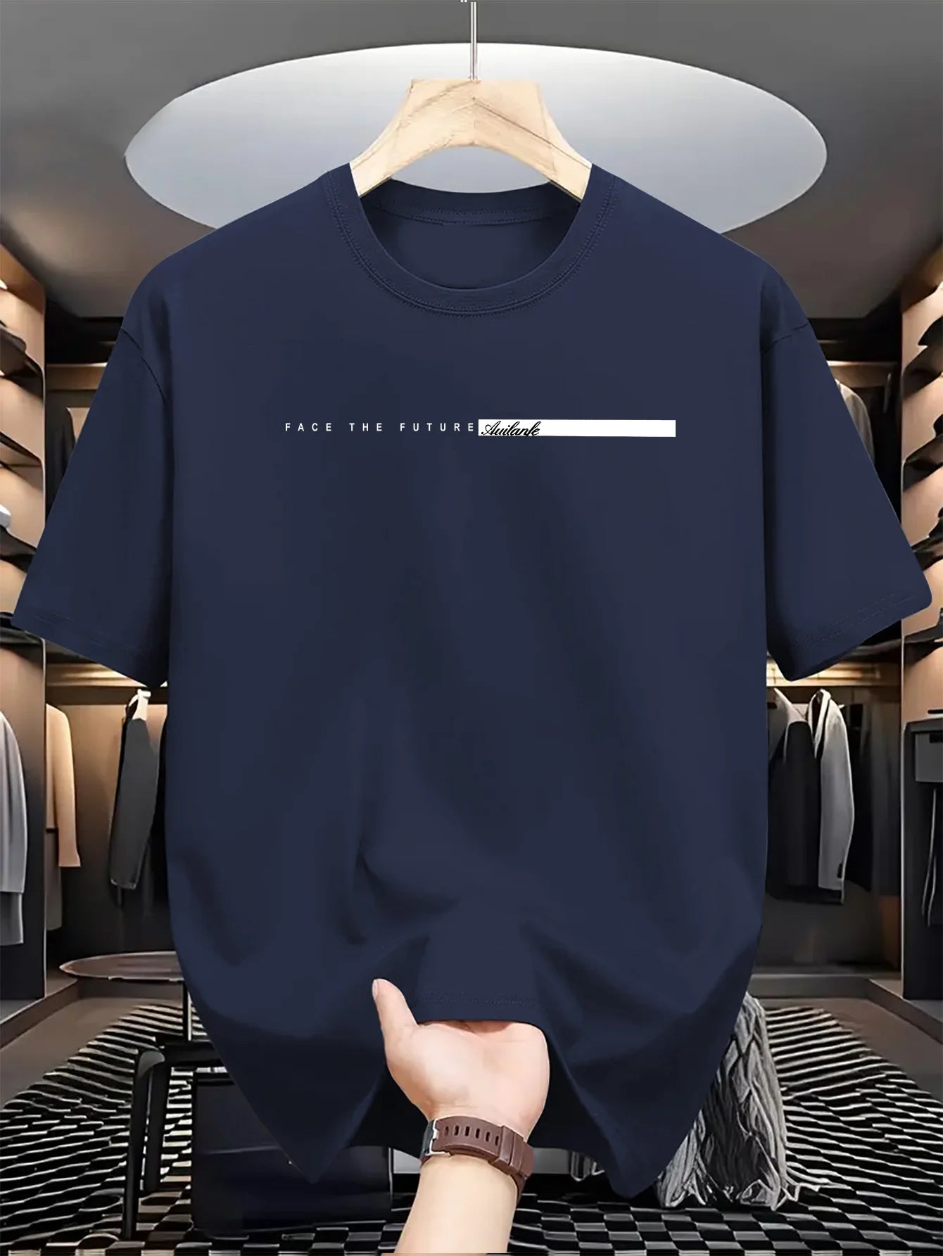 Men’s 100% Cotton High Street Letter Print T-Shirt – Unisex Casual Fit