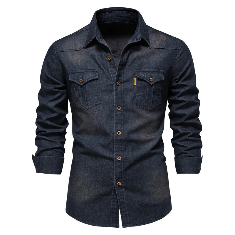 Kings & Men – “UrbanFlex Denim Shirt” – Premium Slim Fit