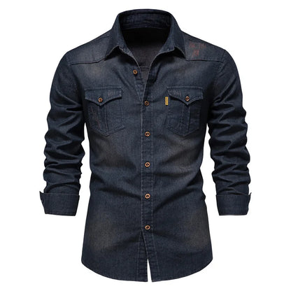 Kings & Men – “UrbanFlex Denim Shirt” – Premium Slim Fit
