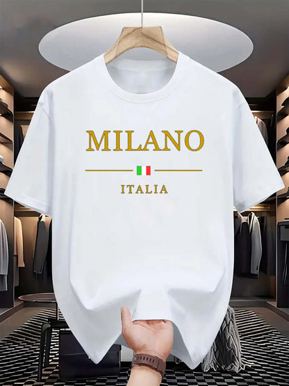 Men's 100% Cotton MILANO ITALIA Graphic T-Shirt