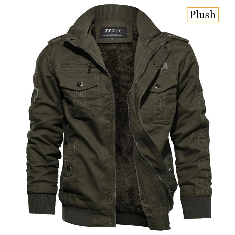 Men’s Fleece Tactical Jacket – Windproof Business Casual