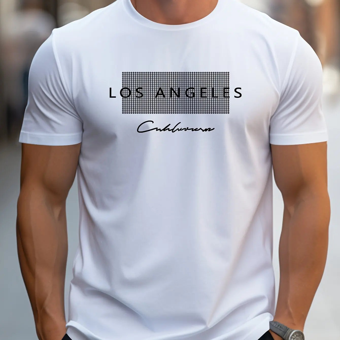 Men's 100% Cotton Los Angeles Graphic T-Shirt