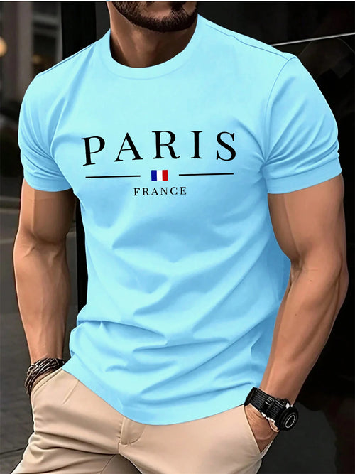 Men’s Pure Cotton Paris Print T-Shirt