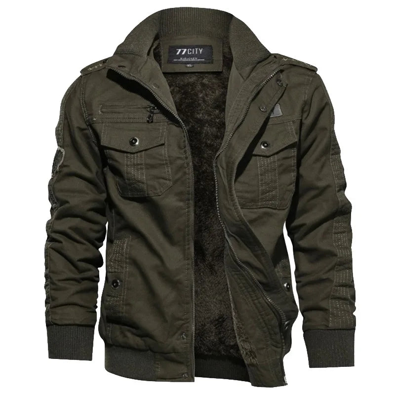 Men’s Fleece Tactical Jacket – Windproof Business Casual