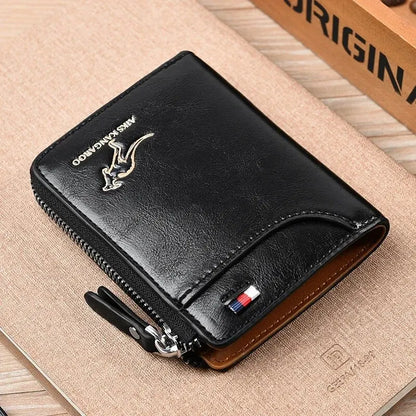 Men's Luxury PU Leather Wallet – RFID Protection, Compact & Stylish