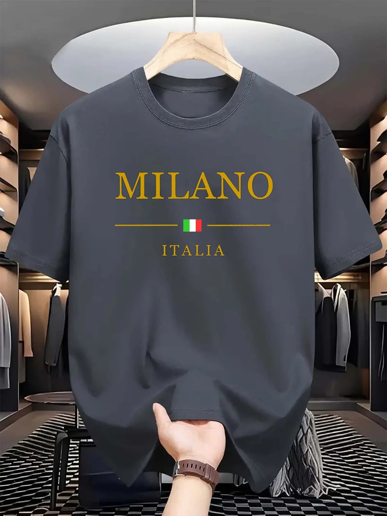 Men's 100% Cotton MILANO ITALIA Graphic T-Shirt