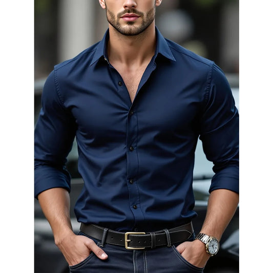 Kings & Men “Elite Stretch” Shirt — Refined Comfort, Modern Edge