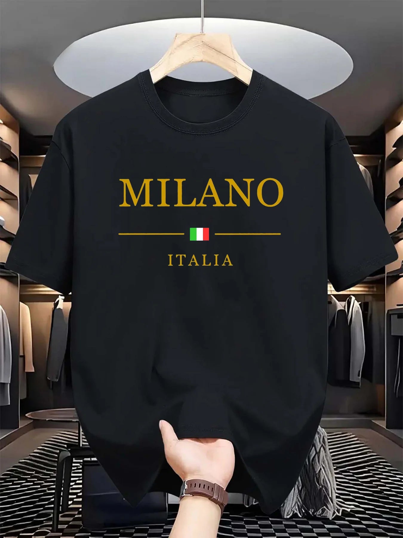 Men's 100% Cotton MILANO ITALIA Graphic T-Shirt