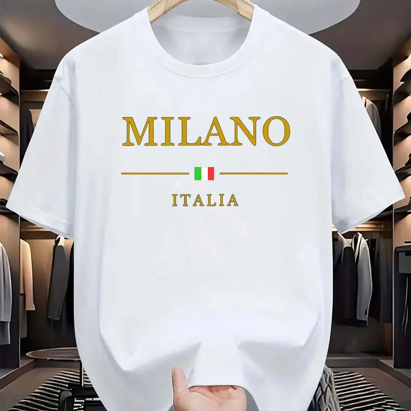 Men's 100% Cotton MILANO ITALIA Graphic T-Shirt